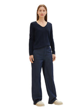 Afbeelding in Gallery-weergave laden, TOM TAILOR SWEATER BASIC V-NECK real navy blue

