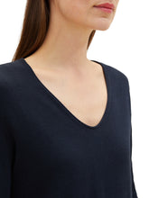 Load image into Gallery viewer, TOM TAILOR SWEATER BASIC V-NECK real navy blue
