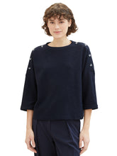 Load image into Gallery viewer, TOM TAILOR T-SHIRT WITH BUTTONS sky captain blue
