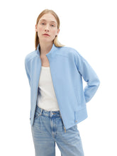 Load image into Gallery viewer, TOM TAILOR SWEATJACKET STAND UP COLLAR light fjord blue
