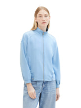 Afbeelding in Gallery-weergave laden, TOM TAILOR SWEATJACKET STAND UP COLLAR light fjord blue
