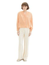 Load image into Gallery viewer, TOM TAILOR EMBROIDERED BLOUSE peach tonal embroidery
