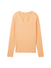 Afbeelding in Gallery-weergave laden, TOM TAILOR SWEATER BASIC V-NECK light coral
