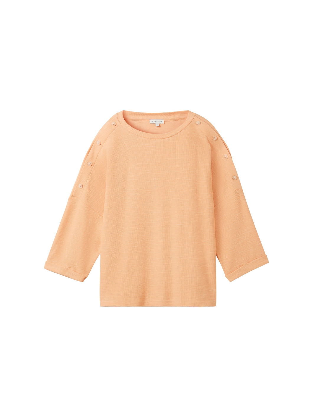 TOM TAILOR T-SHIRT WITH BUTTONS light coral