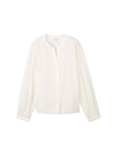 Afbeelding in Gallery-weergave laden, TOM TAILOR EMBROIDERED BLOUSE off white tonal embroidery
