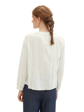 Afbeelding in Gallery-weergave laden, TOM TAILOR EMBROIDERED BLOUSE off white tonal embroidery
