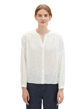 Load image into Gallery viewer, TOM TAILOR EMBROIDERED BLOUSE off white tonal embroidery
