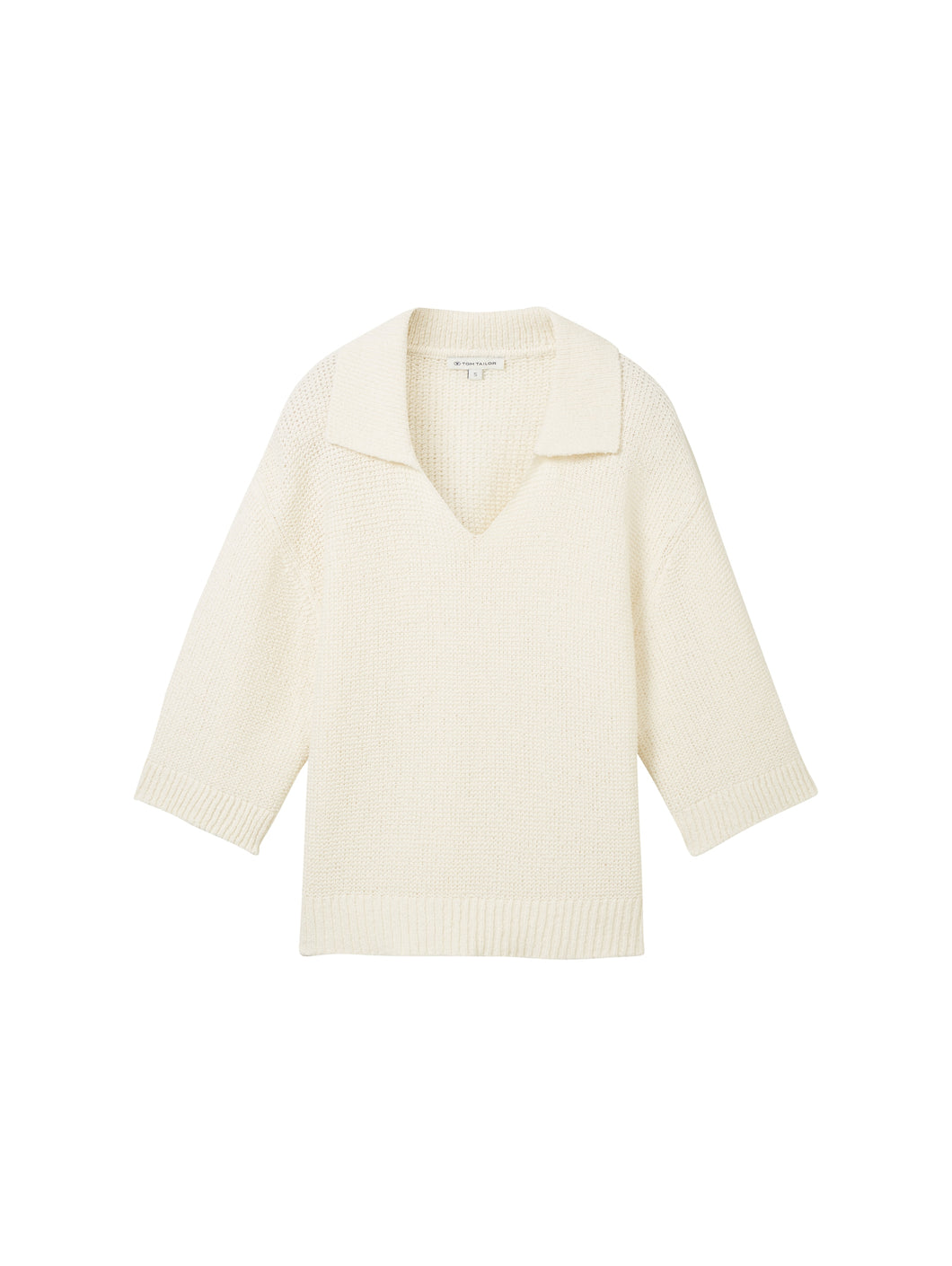 TOM TAILOR KNIT PULLOVER WITH COLLAR whisper white
