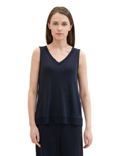 Afbeelding in Gallery-weergave laden, TOM TAILOR T-SHIRT TOP WITH RIB DETAILS sky captain blue
