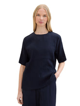 Load image into Gallery viewer, TOM TAILOR SOLID CRINKLE BLOUSE sky captain blue
