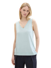 Afbeelding in Gallery-weergave laden, TOM TAILOR T-SHIRT TOP WITH RIB DETAILS dusty mint blue
