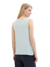 Load image into Gallery viewer, TOM TAILOR T-SHIRT TOP WITH RIB DETAILS dusty mint blue
