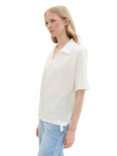 Afbeelding in Gallery-weergave laden, TOM TAILOR SWEATSHIRT STRUCTURED POLO whisper white
