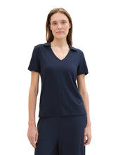 Afbeelding in Gallery-weergave laden, TOM TAILOR T-SHIRT RIB POLO COLLAR sky captain blue
