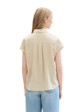 Load image into Gallery viewer, TOM TAILOR SHORTSLEEVE BLOUSE WITH LINEN summer beige
