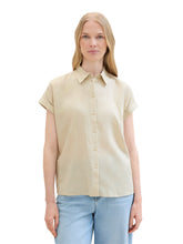Load image into Gallery viewer, TOM TAILOR SHORTSLEEVE BLOUSE WITH LINEN summer beige
