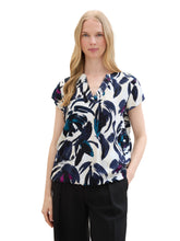 Load image into Gallery viewer, TOM TAILOR BLOUSE PRINTED dark blue floral design
