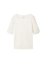 Afbeelding in Gallery-weergave laden, TOM TAILOR T-SHIRT GATHERED SLEEVE whisper white
