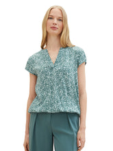Load image into Gallery viewer, TOM TAILOR BLOUSE PRINTED green abstract leaf print
