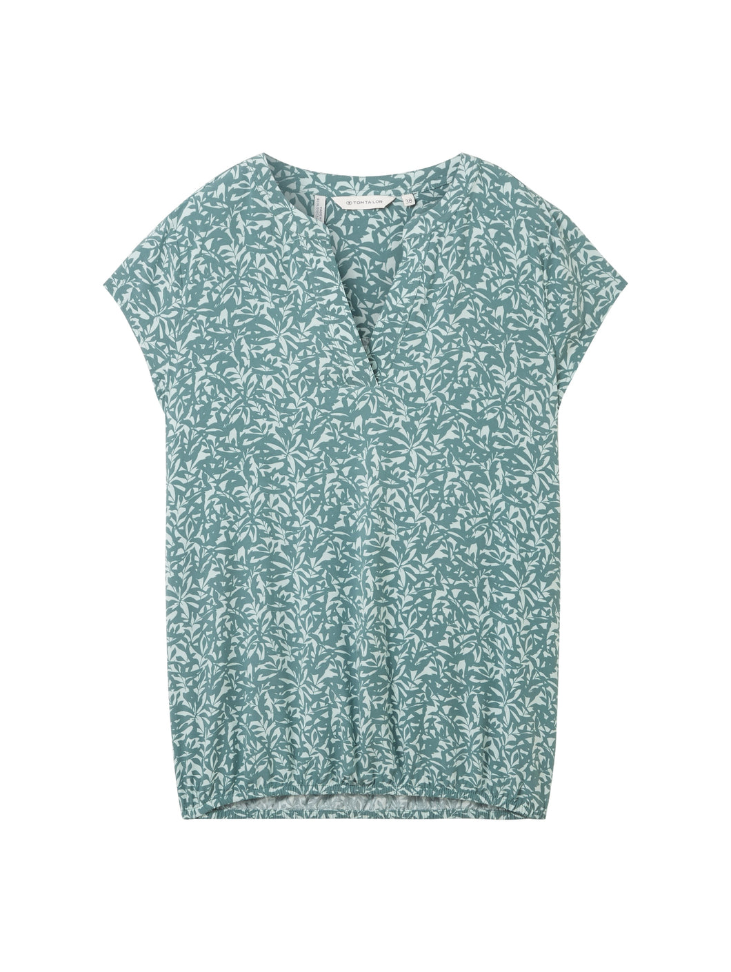 TOM TAILOR BLOUSE PRINTED green abstract leaf print