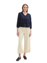 Load image into Gallery viewer, TOM TAILOR FEMININE V-NECK BLOUSE delicate navy check
