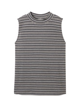 Afbeelding in Gallery-weergave laden, TOM TAILOR T-SHIRT TOP STRIPED STRUCTURE navy knit structure stripe
