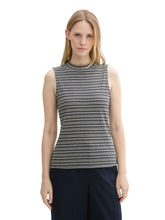 Afbeelding in Gallery-weergave laden, TOM TAILOR T-SHIRT TOP STRIPED STRUCTURE navy knit structure stripe
