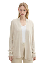 Afbeelding in Gallery-weergave laden, TOM TAILOR KNIT BASIC OPEN CARDIGAN dusty beige melange
