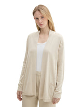 Afbeelding in Gallery-weergave laden, TOM TAILOR KNIT BASIC OPEN CARDIGAN dusty beige melange
