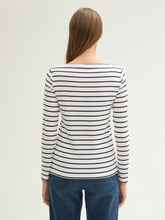 Afbeelding in Gallery-weergave laden, TOM TAILOR T-SHIRT STRIPED white navy stripe
