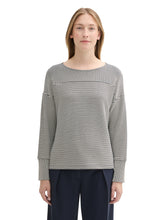 Load image into Gallery viewer, TOM TAILOR SWEATSHIRT STRIPE MIX white navy stripe
