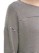 Load image into Gallery viewer, TOM TAILOR SWEATSHIRT STRIPE MIX white navy stripe
