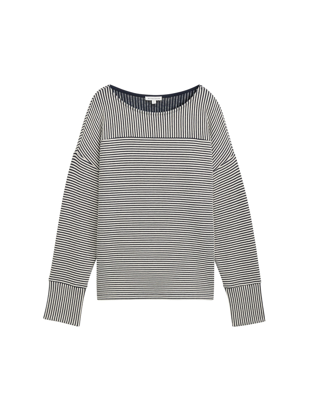 TOM TAILOR SWEATSHIRT STRIPE MIX white navy stripe