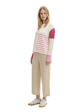 Afbeelding in Gallery-weergave laden, TOM TAILOR KNIT PATCHED STRIPE PULLOVER patched stripe knit
