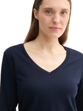 Afbeelding in Gallery-weergave laden, TOM TAILOR T-SHIRT V-NECK INTERLOCK sky captain blue
