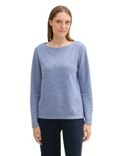 Load image into Gallery viewer, TOM TAILOR SWEATSHIRT COSY RIB calm blue melange
