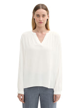 Afbeelding in Gallery-weergave laden, TOM TAILOR FEMININE SOLID BLOUSE whisper white
