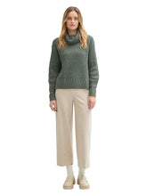 Load image into Gallery viewer, TOM TAILOR KNIT RIB TURTLENECK pale bark green melange
