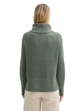 Load image into Gallery viewer, TOM TAILOR KNIT RIB TURTLENECK pale bark green melange
