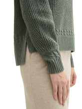 Load image into Gallery viewer, TOM TAILOR KNIT RIB TURTLENECK pale bark green melange
