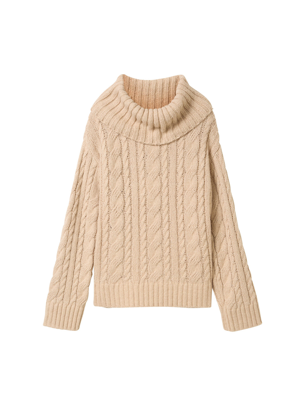 TOM TAILOR KNIT CABLE PULLOVER doeskin melange