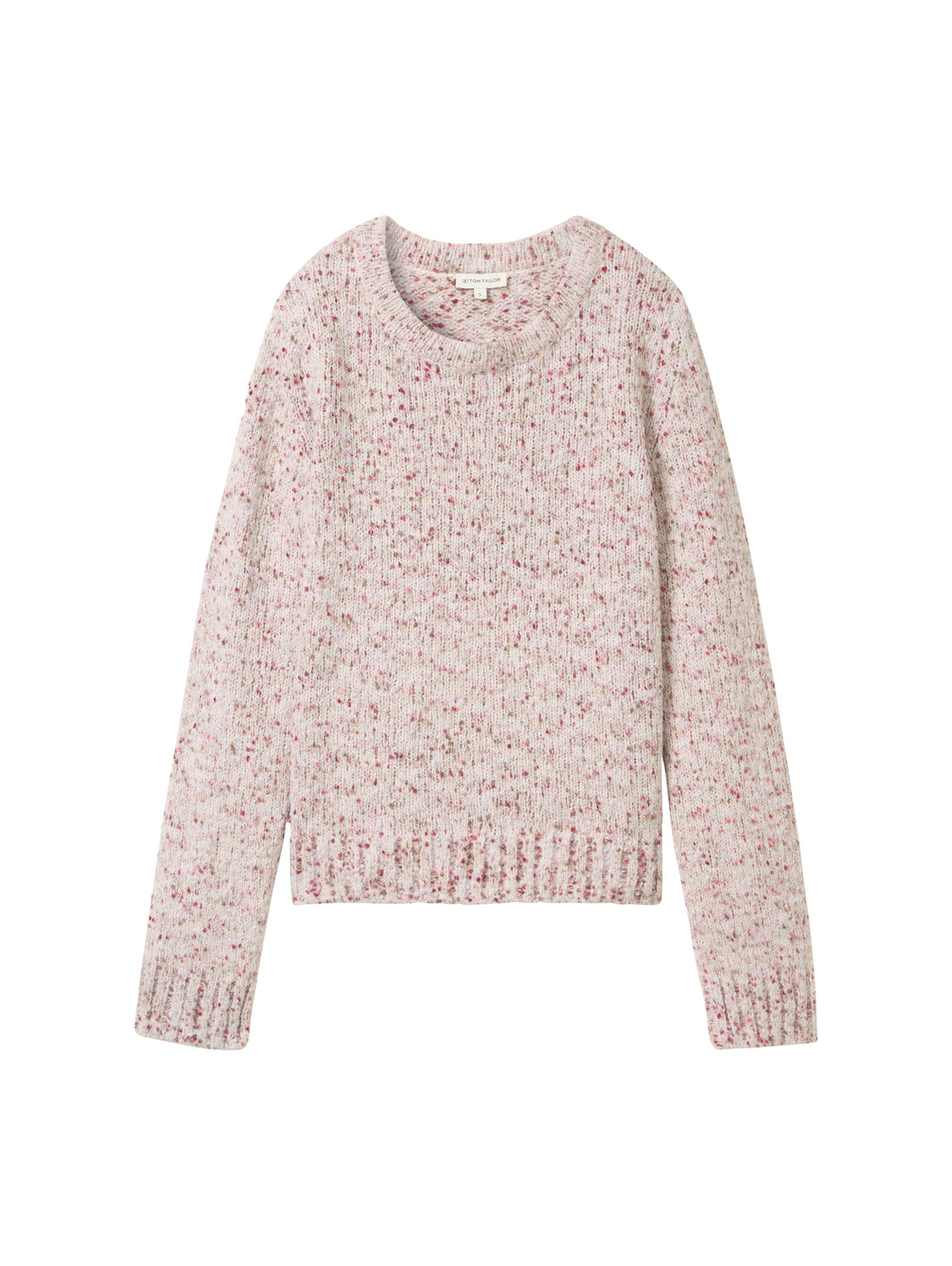 TOM TAILOR KNIT PULLOVER WITH NEPS beige nep structure