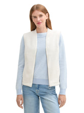 Afbeelding in Gallery-weergave laden, TOM TAILOR SWEATVEST TEDDY whisper white
