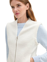 Afbeelding in Gallery-weergave laden, TOM TAILOR SWEATVEST TEDDY whisper white
