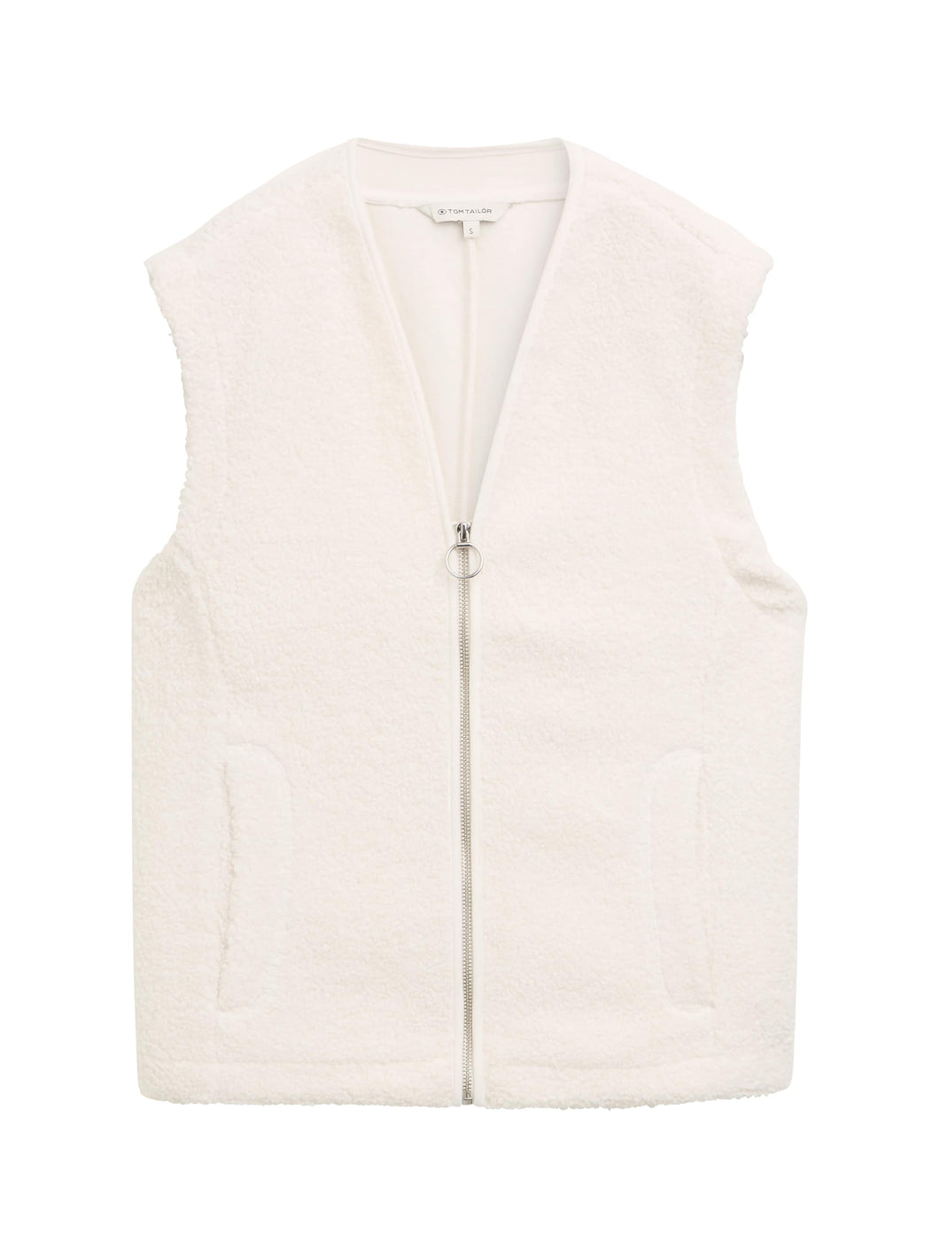 TOM TAILOR SWEATVEST TEDDY whisper white