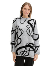 Load image into Gallery viewer, TOM TAILOR KNIT PULLOVER FEATHERYARN MIX grey geometric knit
