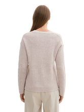 Afbeelding in Gallery-weergave laden, TOM TAILOR KNIT PULLOVER WITH V-NECK dusty beige melange
