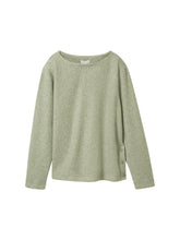 Load image into Gallery viewer, TOM TAILOR SWEATSHIRT COSY RIB pure sage melange
