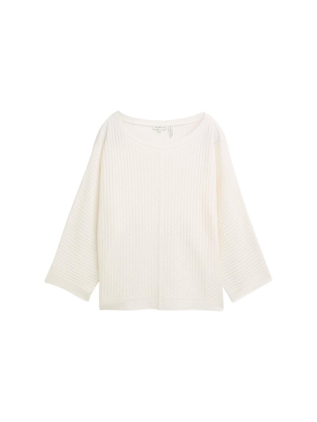 TOM TAILOR KNIT STRUCTURED BOATNECK whisper white