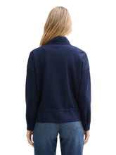 Afbeelding in Gallery-weergave laden, TOM TAILOR SWEATJACKET STAND UP COLLAR sky captain blue
